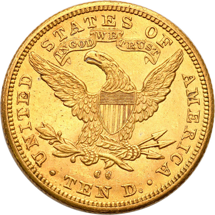 USA 10 Dolarów 1891 CC Carson City NGC UNC